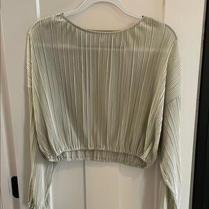 Gianni Bini Pleated Blouse - Light Green